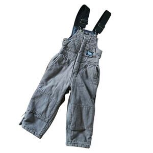 Walls Blizzard Pruf Quilt Lined Bibs Kids Size 4 5 Brown Overalls Insulated